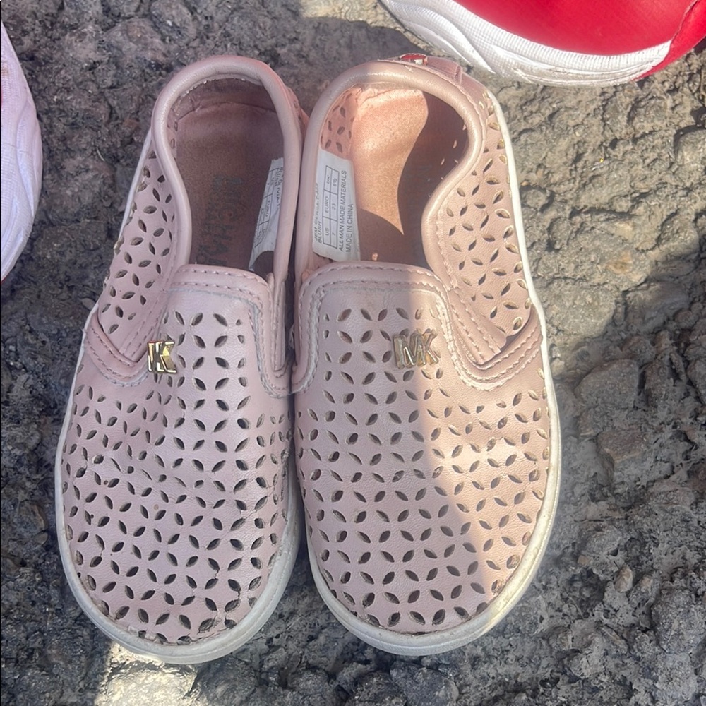 Michael Kors Pink Perforated Slip-On Sneakers